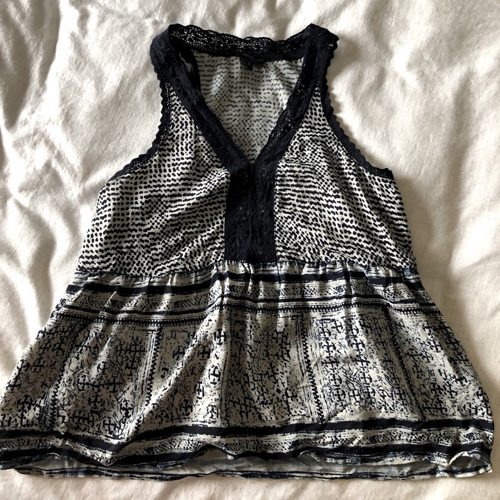 Lucky Brand Navy Border Tank